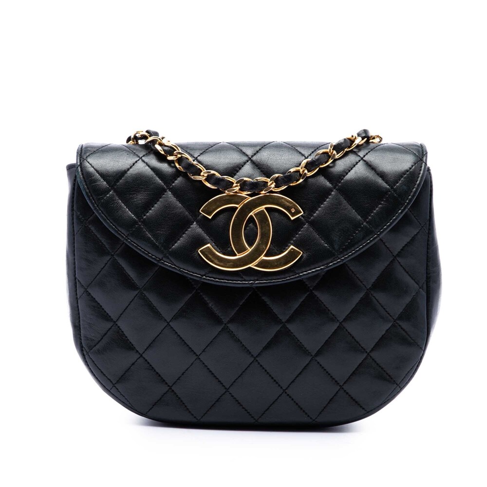 Pre-Loved Chanel XL CC Quilted Lambskin Round Flap